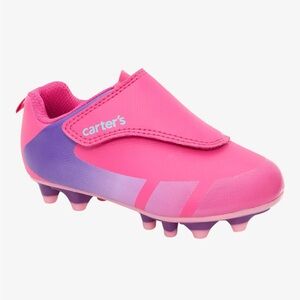 Sz 9 soccer cleats Carter's Vibrant Pink and Purple Velcro cleats